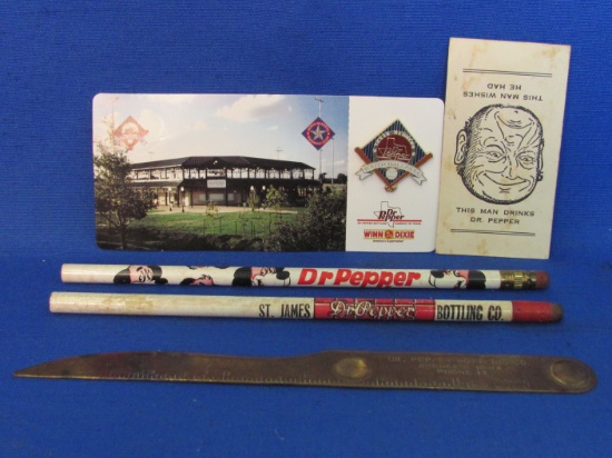 Vintage Dr. Pepper Advertising: Ruler Letter Opener – Business Card – Pencils