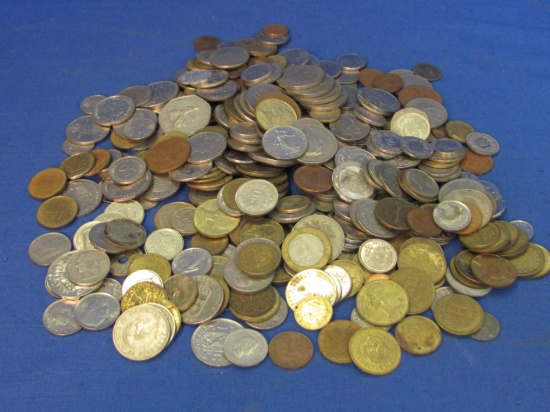 Large Lot of Foreign Coins & some Arcade Tokens – Coins from many countries