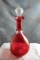 Vintage Artisan Crackle Glass Decanter with Stopper Thumb Print 10