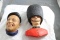 Pair of Vintage Bossons Chalkware Wall Figures 1986 Guardsman & 1967 Boatman