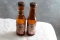 Pair of Vintage Falstaff  Bottle Glass Salt & Pepper Shakers Paper Labels Intact