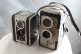 Pair of Vintage Cameras Kodak Duraflex & 1950's Herbert George Co. Insta Flash