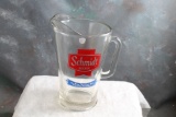 Vintage Schmidt Beer Glass Pitcher 9 1/4