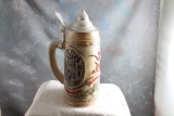 Budweiser Limited Edition Stein J Series 63964 Cert Of Authenticity Lid Top 1986