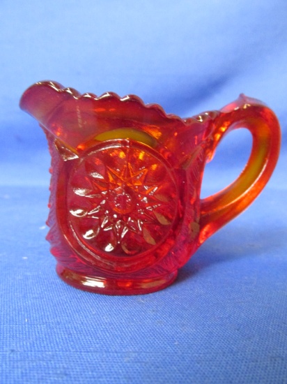 L.E.Smith Glass – Miniature Amberina Cream Pitcher – Pressed Glass – Flame