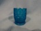 Vintage Blue Glass Toothpick Holder - Daisy & Button - Unmarked