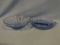 Pair of Pale Blue Glass Serving Dishes - Windsor by Indiana Glass?