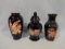 Lot of 3 Asian Themed Ceramic Vases/Ginger Jar - Bird & Floral designs