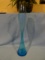 Simple Blue Blown Glass Stretch Vase - ~14 3/4