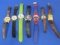 7 Character Wristwatches – All Currently Running – Snoopy, Mickey Mouse & more..