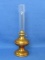 Small Copper Oil Lamp with Chimney – Marked “P&A Mfg – Acorn” 9” tall w chimney