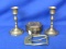 Brass Items – Incense Burner – Belt Buckle & Candlesticks