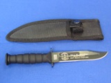 Fixed Blade Knife w Canvas Sheath “242nd Marine Corps Ball”  7 1/2” long