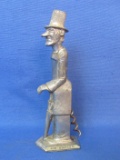 Vintage Metal Bottle Opener & Corkscrew “Old Snifter” Gentleman in Top Hat – 5 3/4” tall