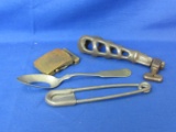Brazil Silver Spoon – Military Belt Buckle – Laundry Pin Bag & Stove Handle