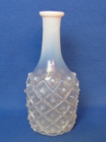 Antique Barber Bottle – Opalescent with Hobnail in a Diamond Design – 6 3/4” tall