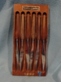 Vintage Set of 6 Town & Country Steak Knives by Washington Forge - Fleetwood Design