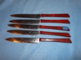 Vintage Set of 5 Kaylan Stainless Steak Knives - 9 5/8