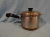 Vintage 1801 Revere Ware Copper Clad Double Boiler w/ Lid