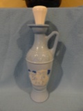 Vintage Jim Beam Decanter - Blue Milk Glass - Greek Philosopher Scene