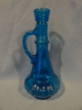 Blue Glass Liquor Bottle - No stopper - 10 3/4