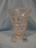 Nice Cut Glass Vase w/ Geometric Design - 8