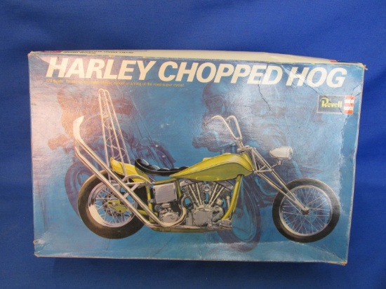 1968 Revell Harley Chopped Hog 1/8 scale Model Kit – Box opened – No instructions