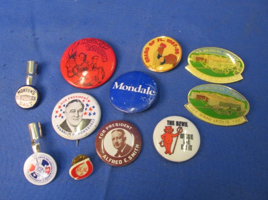 Assorted Pin- Backs – Junk Drawer – Please see photos