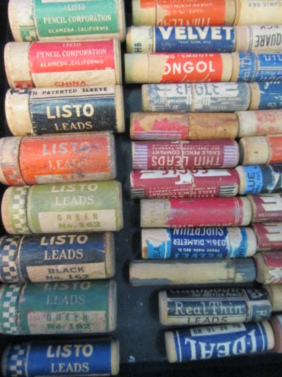 Vintage Mechanical Pencil Leads (Some in Colors): Listo, Eagle, Velvet, Vacuum, Emi Hex,
