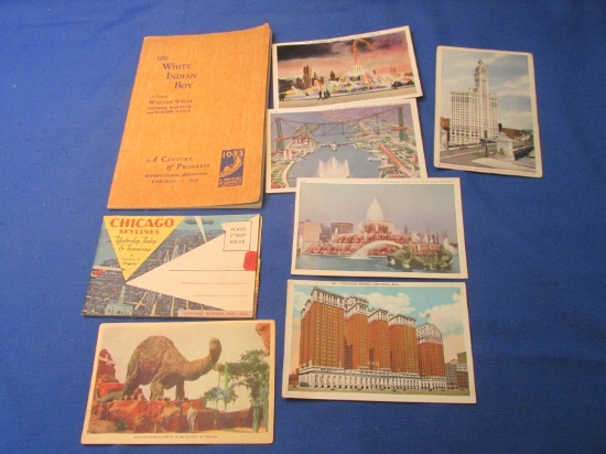 Chicago  W.F. Postcard fold-out of Ft. Dearborn, 6 Color Post Cards, The White Indian Boy