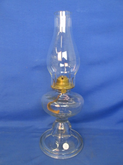 Glass Oil Lamp – Pedestal – stands 10” T on  a 6” Base – P&A MGF CO Waterbury Conn