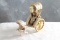 Vintage Celluloid Oriental Rickshaw Figurine Measures 3
