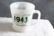 1943 Fire King 30th Class Reunion D Handle Advertising Mug Cup Monroe H.S.