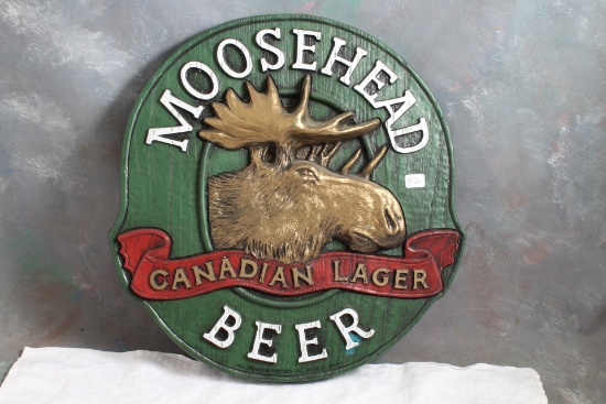 Moosehead Canadian Lager Beer 3-D Sign Avon, CT 13 1/2" diameter
