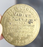 Vintage THE OCTOROON Madame Bolanger Whore House Token Los Angeles CA