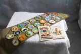 1934 & 1939 BSA Boy Scout Membership Cards + SASH with Merit Badges