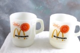 2 Fire King Adv Vintage Mugs McDonalds GOOD MORNING SUNSHINE Anchor