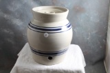 Vintage Blue & White Stoneware Water Cooler 11 1/2