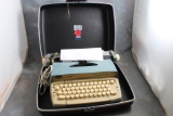 Vintage Smith Corona Portable Electric Typewriter with Case & Key Working