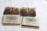 4 World War II Military Advertising Matchbooks Fort Logan Colorado & Tinker Field