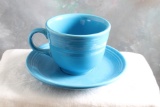 Vintage Homer Laughlin FIESTA Blue Cup & Saucer