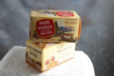 2 Vintage Advertising Butter Boxes FERTILE MINNESOTA & LINDSTROM MINN