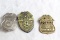 Lot of (3) Vintage Junior Police & Fire Department Badges Blaine, Mn, Monroe, and