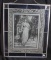 Victorian Young Lady Etched Glass Panel with Leaded Glass Wall Hanging Measures 19