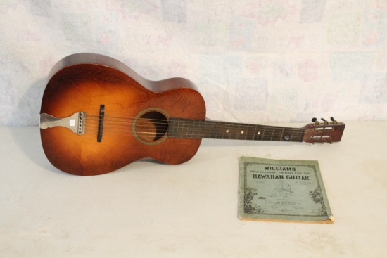 Vintage Antique Square Neck Hawaiian Lap Guitar 6 String 1928 Song Book