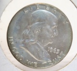 1963D Franklin Half Dollar Edge Tone appears to be uncirculated