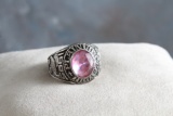 LTMO High School Ring 1995 Plainview H.S. Size 10 1/2with Pink Stone