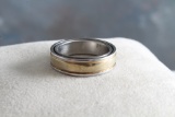 Size 8 1/2 Silvertone Spinning Bearing Double Ring
