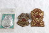 Lot of (3) Vintage Junior Police, State Patrol Trooper & Fire Marshall Badges