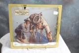 1950's Farmers Union Co-op Assn Advertising Mirror Cowboy & Horse Western